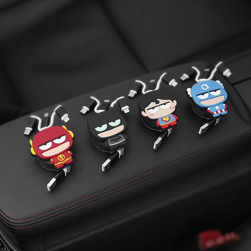 3 в 1 USB кабель для зарядки телефона с супергероями из мультфильмов удлинитель