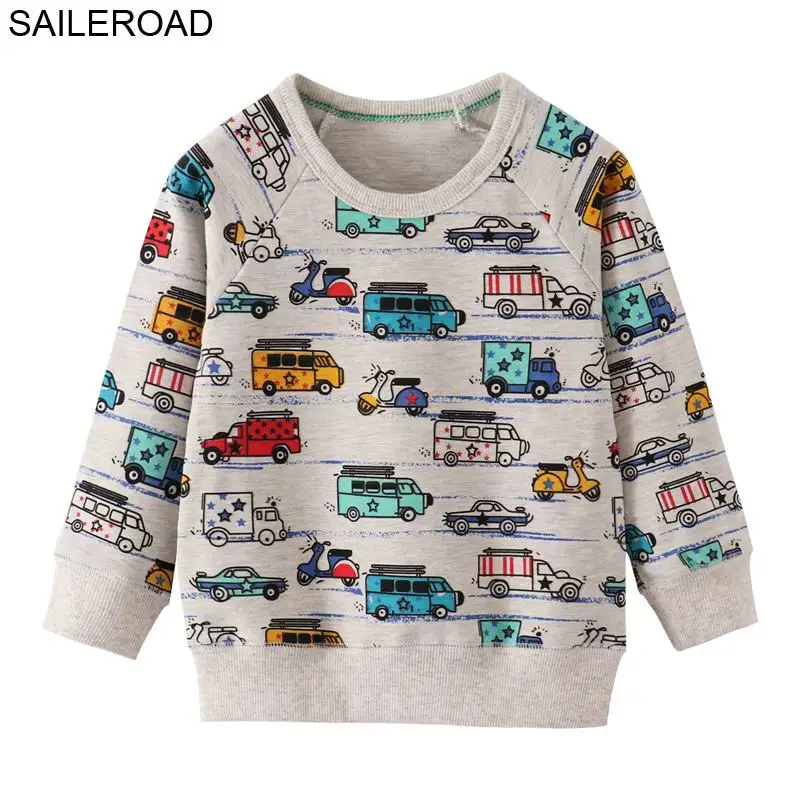 SAILEROAD Little Boys Толстовки с длинным рукавом для толстовок для малышей Осень детская толстовка Spaceman с принтом Детские топы Футболки - Цвет: 9012 same picture