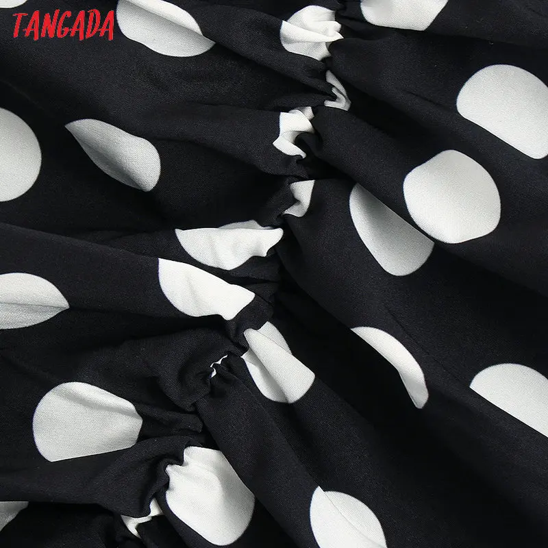 Tangada, Женская плиссированная мини-юбка в горошек, faldas mujer, винтажная, боковая молния, элегантные, шикарные, короткие юбки, BE136