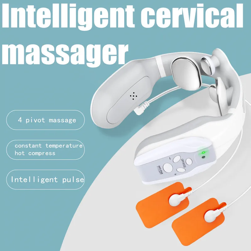 Smart Neck Massager Infrared Heating Pain Relief Tool Shoulder massage Health Care Relaxation Electric | Красота и здоровье