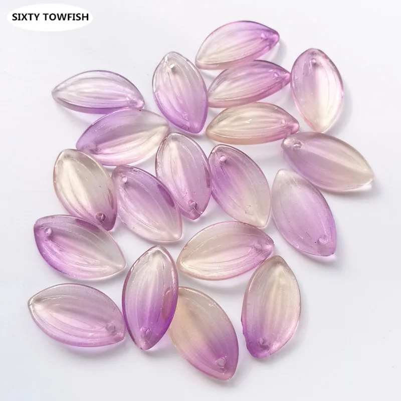 20 Pieces/lot 12*20mm Gradient Deep purple Color Glass Beads Navette