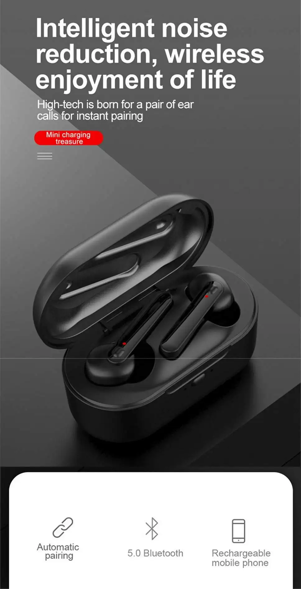 A10 TWS bluetooth 5,0 наушники power Bank 2600 мАч беспроводной бас стерео шумоподавление микрофон гарнитура для Xiaomi/IPhone