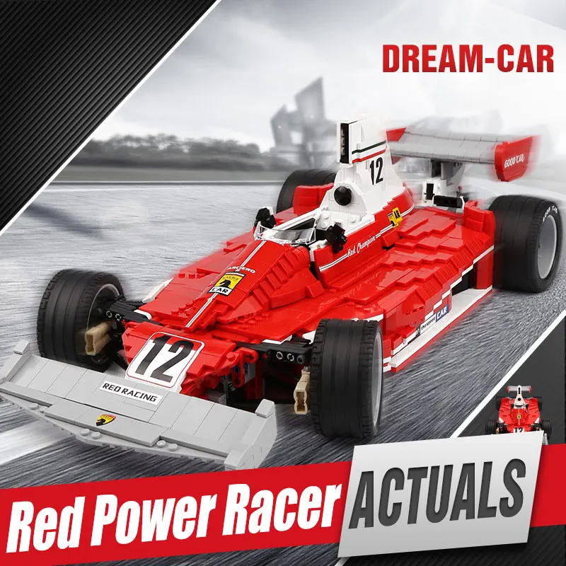 DHL 03023 Techinc автомобиль серии красный F1 хром, Ванадий Набор сборки Модель автомобиля игрушки Дети Рождественские подарки строительные блоки кирпичи