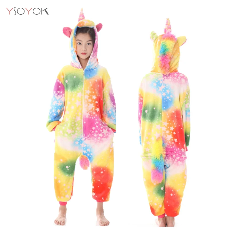 Kigurumi/Детские пижамы с единорогом для детей одеяло рисунками животных Детский