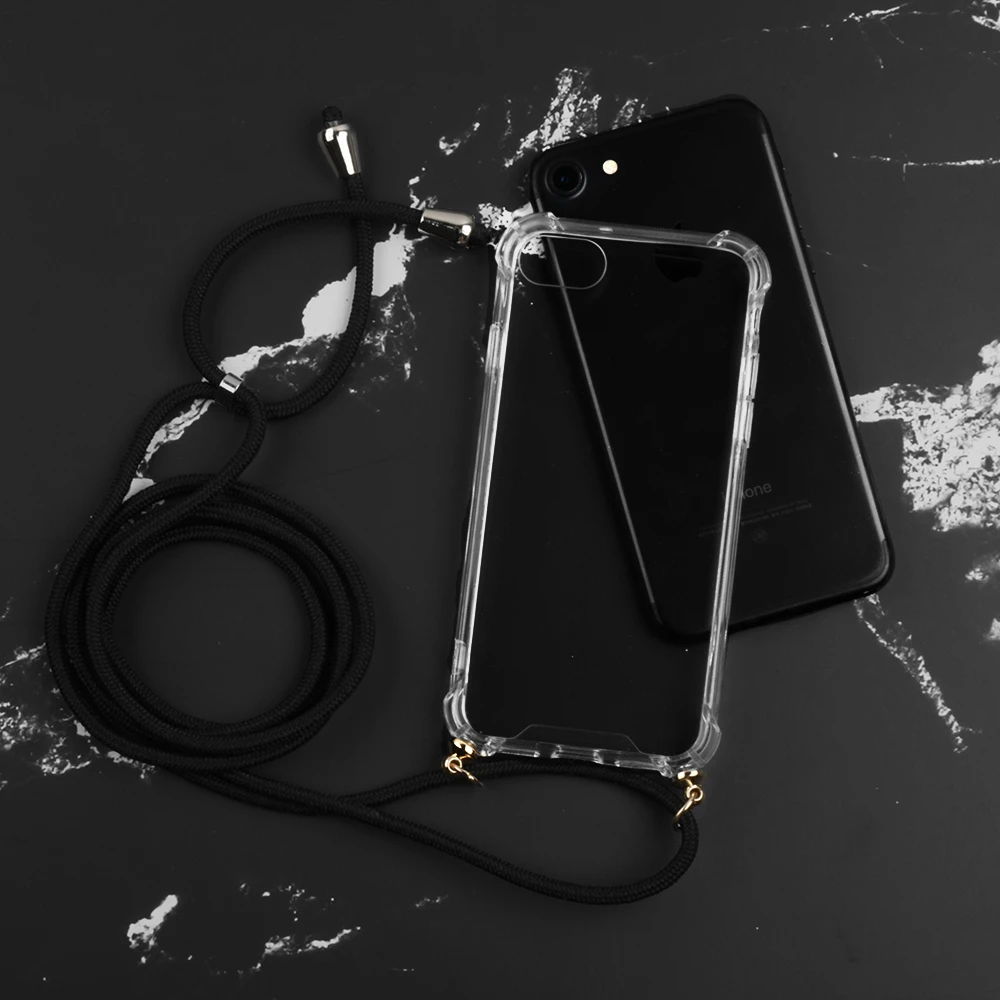 Strap Cord Chain Phone Case for iPhone XS Max X XR 7 8 6 6s PLUS 10 Tape Necklace Lanyard Mobile Carry Cover Case to Hang Cover best iphone 8 case