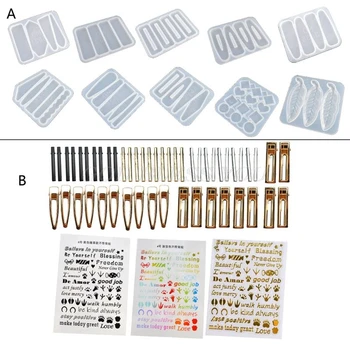 

10Pcs Resin Molds DIY Hair Pin Casting Mold Set Barrettes Silicone Molds Jewelry Epoxy Resin Acrylic Hair Clip Mold Kit