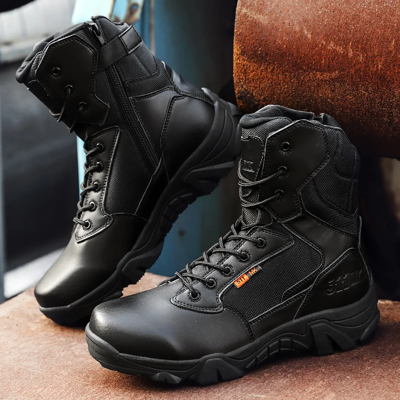 Men Tactical Boots Army Boots Mens Military Desert Waterproof Work Safety Sneakers Hiking Sports Ankle Outdoor Boots