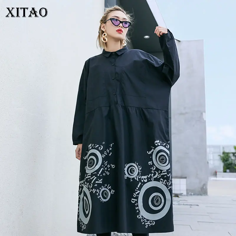 XITAO 2020 весеннее Новое Женское корейское модное платье с отложным воротником и