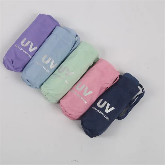 Nők Mini Zseb Esernyő Hordozható Lapos Esős Esernyők 5 Hajtogatott Nap Eső Könnyű Unisex Lányok Utazó Esőfelszerelés - Image 6