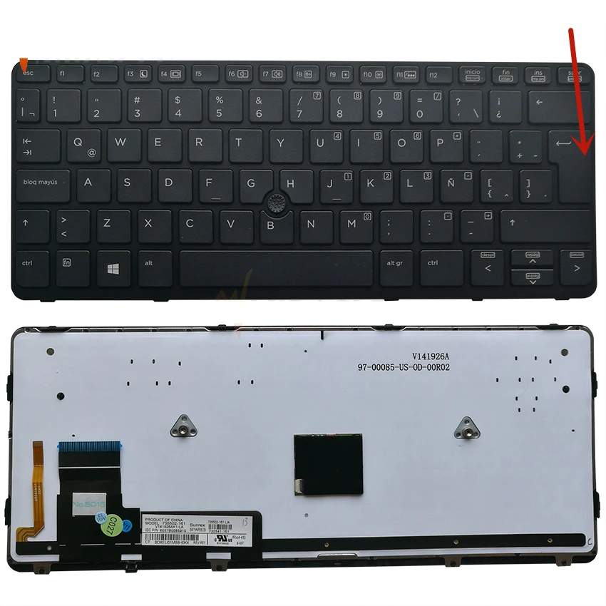 Portátil para hp Novo Elitebook Substituição Layout Teclado 820 g1 g2 - Imagem 2