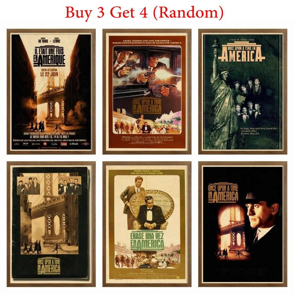 Классический плакат на стену из фильма Once Upon a Time in America крафт-бумага