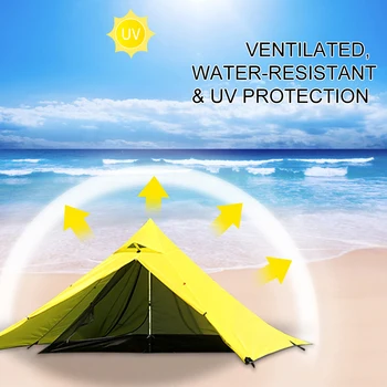 

Double Layer Water Resistant Backpacking Tent Outdoor Camping Tent Fish for Fishing Hunting Beach Travel Tent