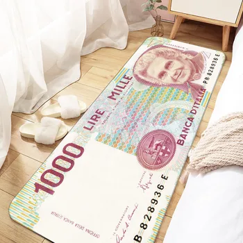 

High Quality Italian Currency Carpet Anti-Slip Carpet Flannel Rug Room Kitchen Decorative Bedroom Mat Living Carpet Room Floor