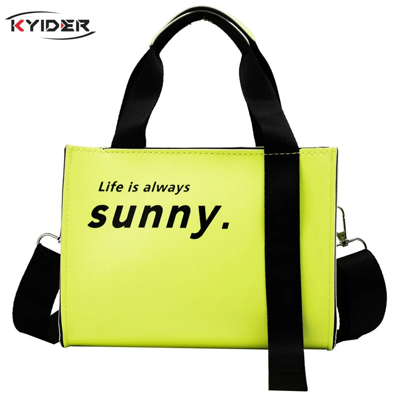 

KYIDER Women's Fashion Fluorescence Color Bag Handbag Bag Casual Bag Shoulder Bag Neon green handbag sac main femme