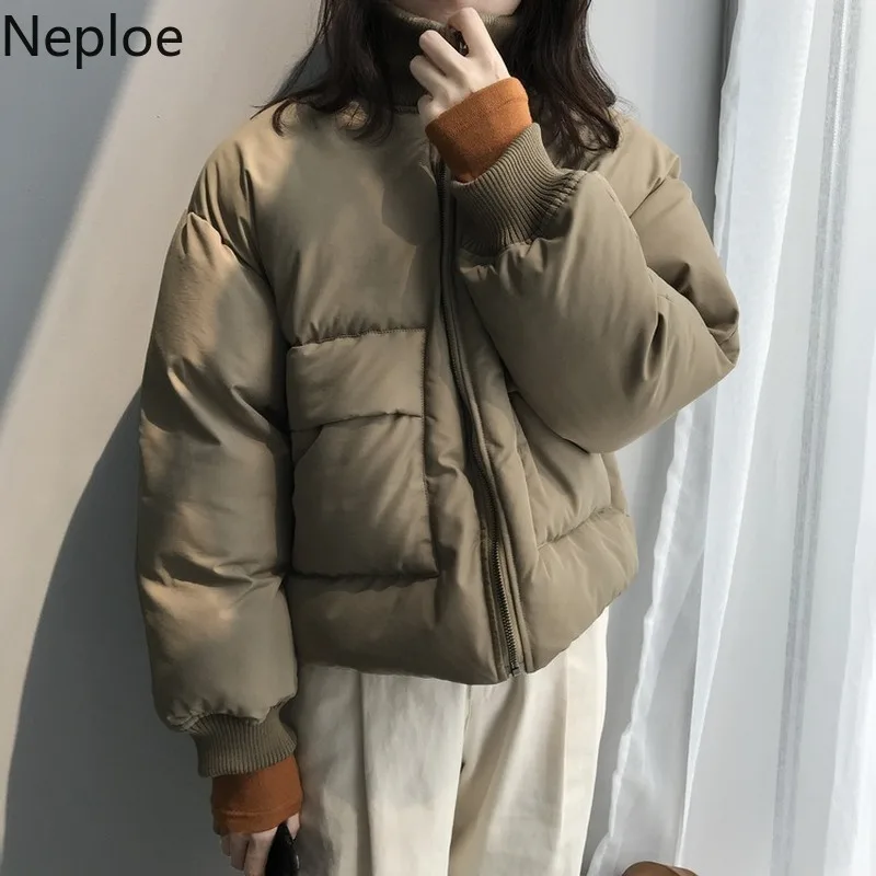 Neploe осень зима новый шикарный стоячий воротник уплотненные парки теплое