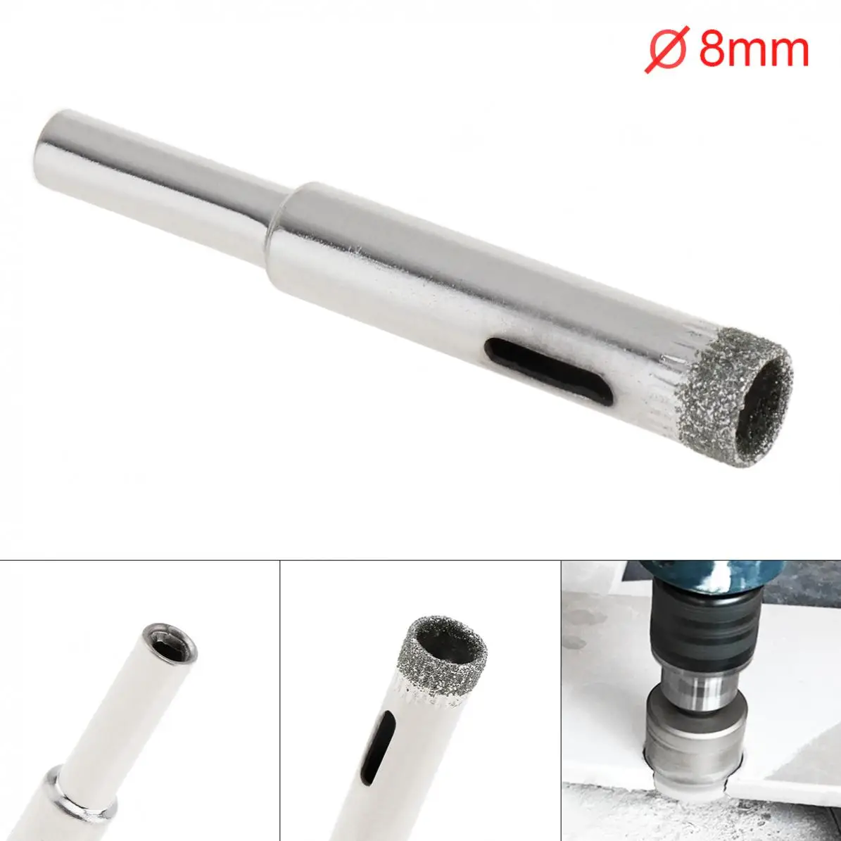 

8mm Hole Cutter Diamond Coated Core Hole Saw Drill Bit Set Tools Glass Drill Hole Opener for Tiles Glass Ceramic