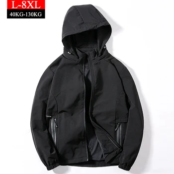 

Brand Men's Jacket Big Size Men Loose Coat L-8XL Leisure Sportswear Fashion Zipper Polyester Thin Jackets & Coats Windbreakers