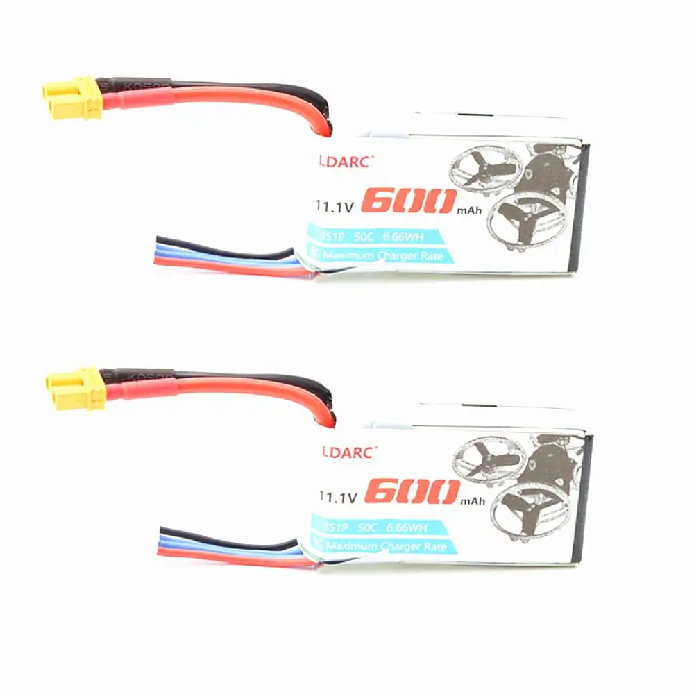 Coupon Chance of  HobbyLane 2PCS LDARC 600mAh 3S 11.1V 50C/100C Lipo Battery with XT30 Plug for FPV Racing Drone 4 Ax