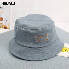 Детские рыбацкие шляпы для мальчиков с вышитыми надписями, летние джинсовые шляпы с широкими полями и защитой от УФ-лучей, Детские кепки в рыбацком стиле