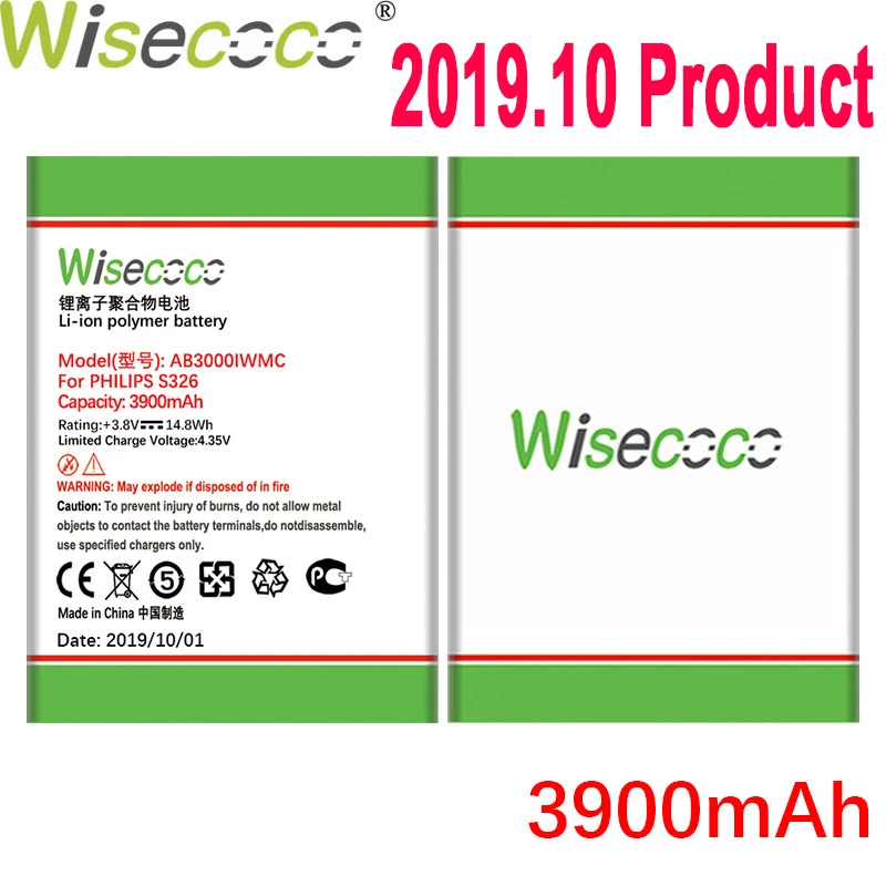 WISECOCO 3900 мАч AB3000IWMC батарея для Philips XENIUM S326 CTS326 мобильный телефон последняя продукция батарея+ код отслеживания