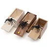 New Trick Spider Funny Scare Box Wooden Hidden Box Quality Prank Wooden Scare Box Fun Game Prank Trick Friend Office Toy Gift 1