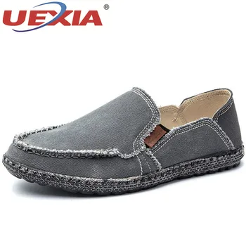 

UEXIA 2019 New Summer Slip-On Canvas Sneakers Men Shoes Loafers Moccasins Comfortable Light Male Shoes Casual Driving Size 39-47