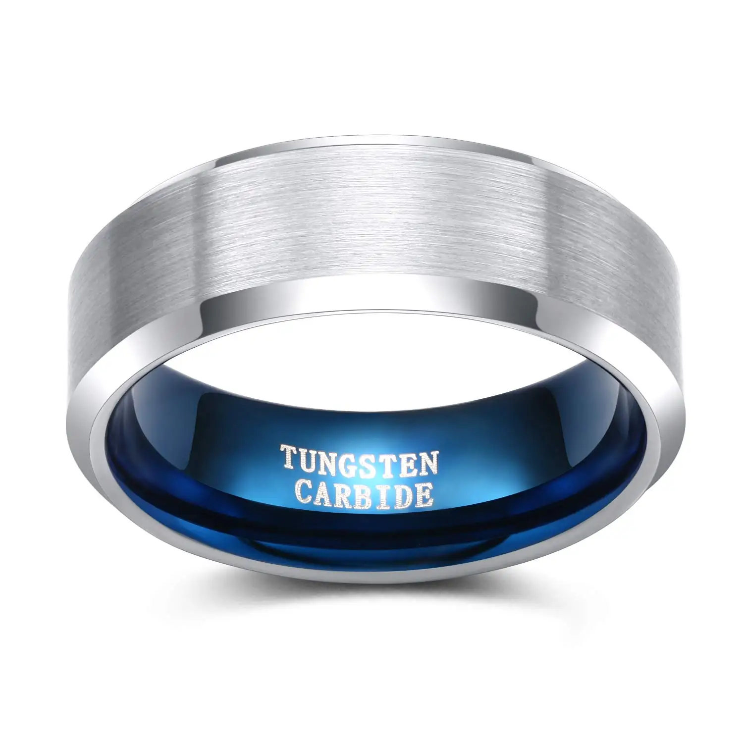 Tigrade 4/6/8 мм Классический Обручальное кольцо обручальные серебряные кольца голубые по индивидуальному заказу гравировка Вольфрам карбидные кольца для мужчин и женщин Size4-14