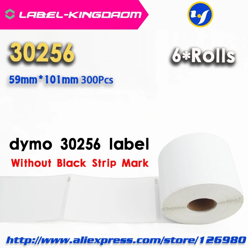 without black mark 6 совместимые рулоны Dymo 30256 белые этикетки 59 мм* 101 мм 300 шт/рулон совместимы для этикеток 450 турбо принтер Seiko SLP 440 450 - Цвет: without black mark