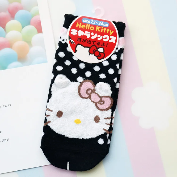 Hello kitty/носки женские милые хлопковые носки с рисунками Hello носок с изображением котенка для девочек, рождественский подарок, Прямая поставка