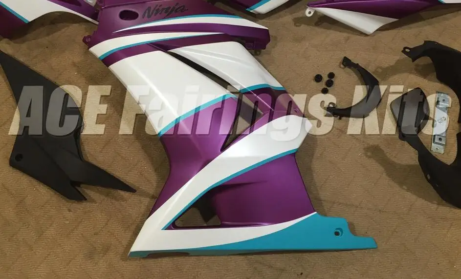 Комплект обтекателей ABS подходит для Kawasaki Ninja 250 EX250 ZXR250 2008- 08 09 10 11 12 13 14(литьевая форма) Белый Розовый матовый
