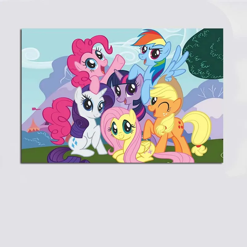 My Little Pony Радужный плакат с лошадьми стикер на стену домашняя спальня для украшения комнаты украшения аксессуары для детской комнаты