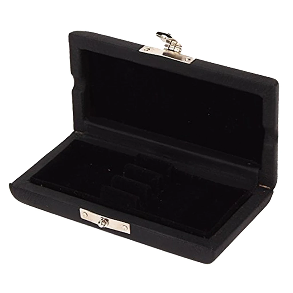 3x Oboe Reeds Case Box Holder PU Leather & Wooden for Wood Wind Parts Black