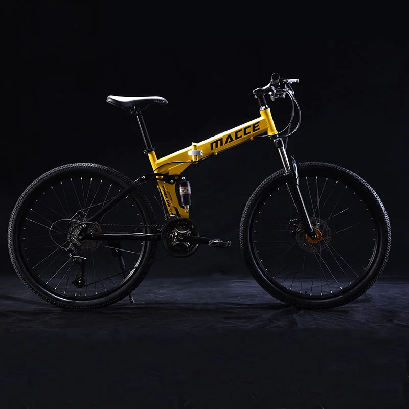 26 Inch Folding Mountain Bicycle 21 Speed Double Shock Absorption Off-Road Variable Speed Adult Student One-Wheeled Bike