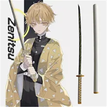 Cosplay de anime kimetsu no yaiba, acessório de pu com espada demon slayer agatsuma zenitsu satoman tanjiro arma katana adereço 104cm