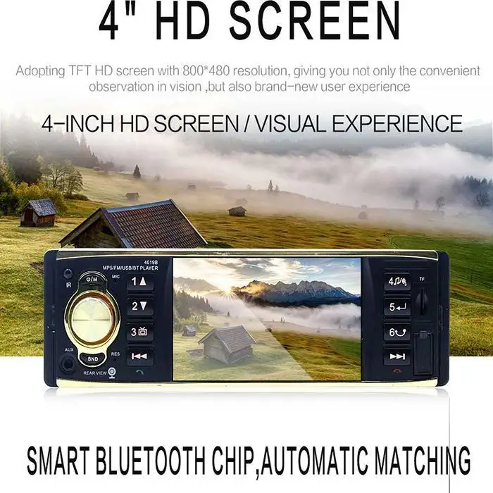 Автомобильный 4 в HD MP5 плеер светодиодный RMVB/RM/AVI/MPG/MKV и т. д. черный Bluetooth 5 м ниже Hands-free автомобильный MP3 радио 90 дБ