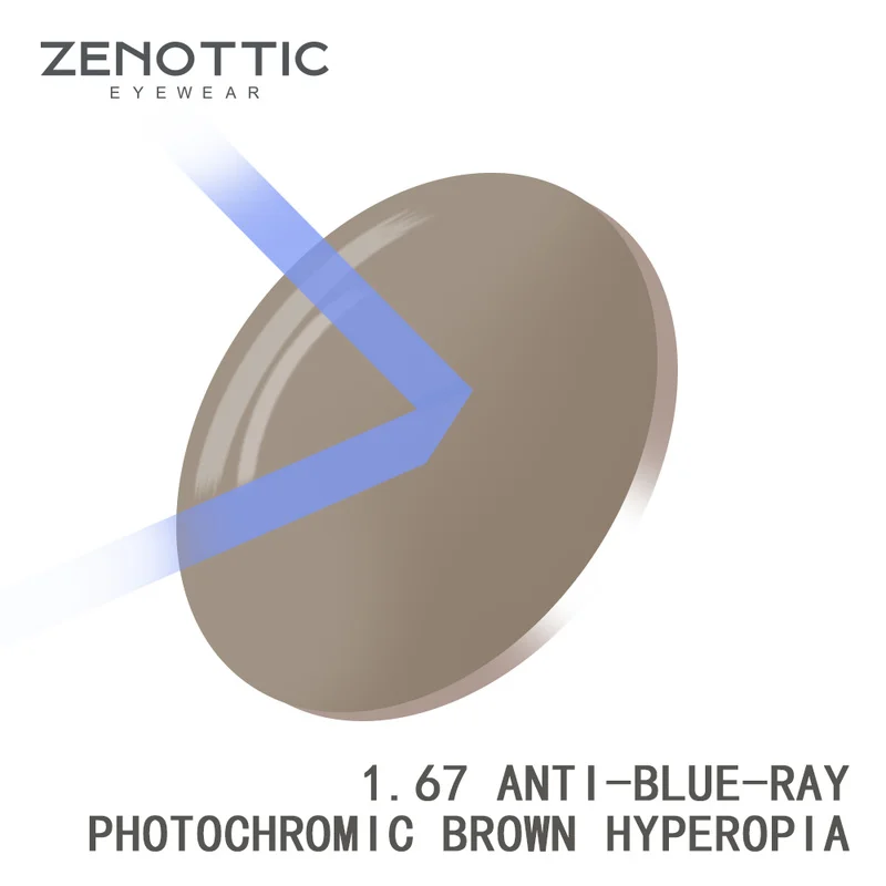 Prescription Glasses Lenses ZENOTTIC 1.56/1.61/1.67 Cr-39 Prescription Lenses Optical Myopia Hyperopia Lenses Anti-Blue-Ray Photochromic Together Only