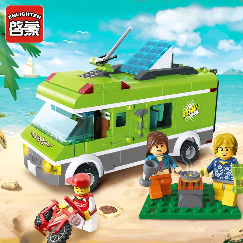 

Enlighten Building Block City Cars Recreational Vehicle Construct Model Kit 380pcs Educational Bricks Toy Boy Gift Legoingly