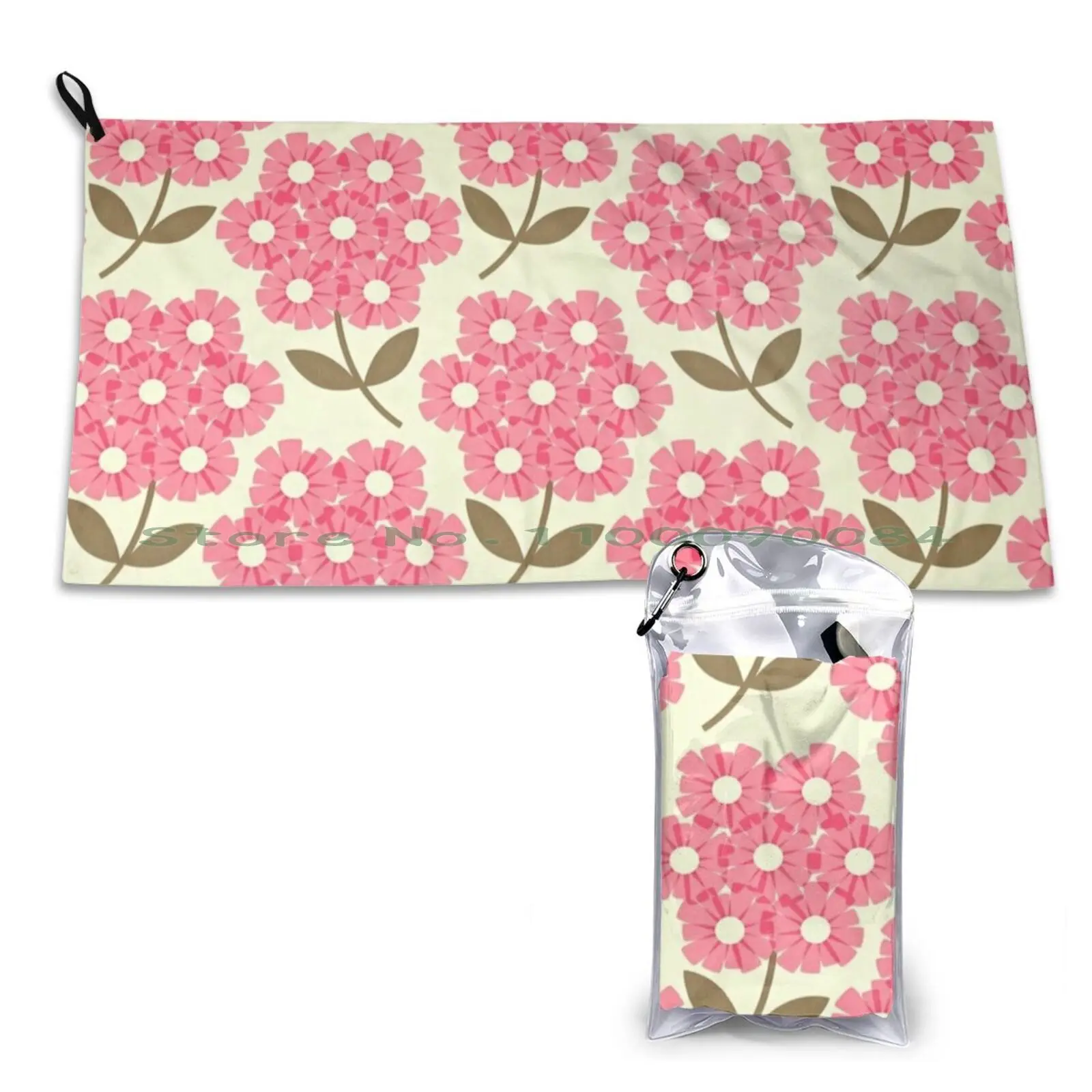 Orla Kiely Pink Floral Abstract Design Asciugamano Ad Asciugatura Rapida Palestra Sport Bagno Portatile My Little My Little Stuff My Little Maglione M