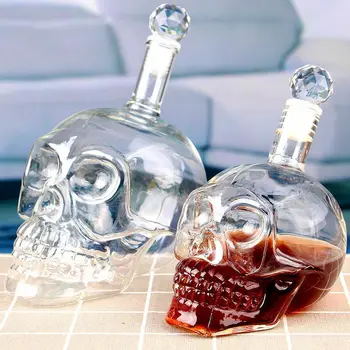 

Halloween Crystal Skull Head Bottle Whiskey Vodka Wine Decanter Bottle Whisky Glass Beer Glass Spirits Cup Water Glass Bar Home