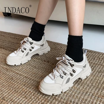 

Women Casual Shoes Leather Off White Shoes Sneakers Fashion Sneakers Women 5cm