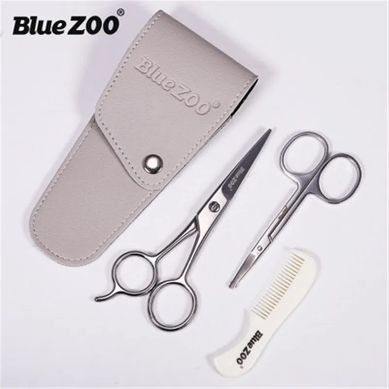 3Pieces/Set Beard Mustache Scissors and Comb Set Kit for Men Care