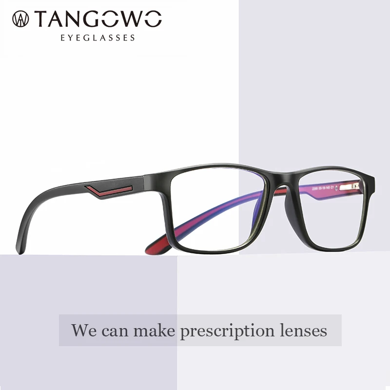 

TANGOWO Anti Blue Computer Glasses Men Blue Light Coating light Blocking Harmful Eyewear Square TR90 frame Gaming Glasses Men