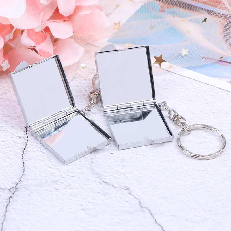 1pc Personalised Key Ring Keychain Mini Folding Mirror Portable Compact Pocket Cosmetic | Красота и здоровье