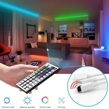 

SMD 3528 LED Color Change Strip Light RGB Flexible Tape Ribbon Lamp with Remote Control for TV Desktop Screen Decorative 2020