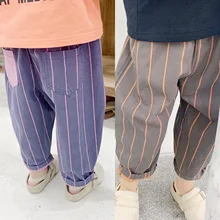 Детская одежда; осенняя одежда; стиль; брюки в Корейском стиле для девочек; Детские повседневные разноцветные брюки; шаровары; 19608
