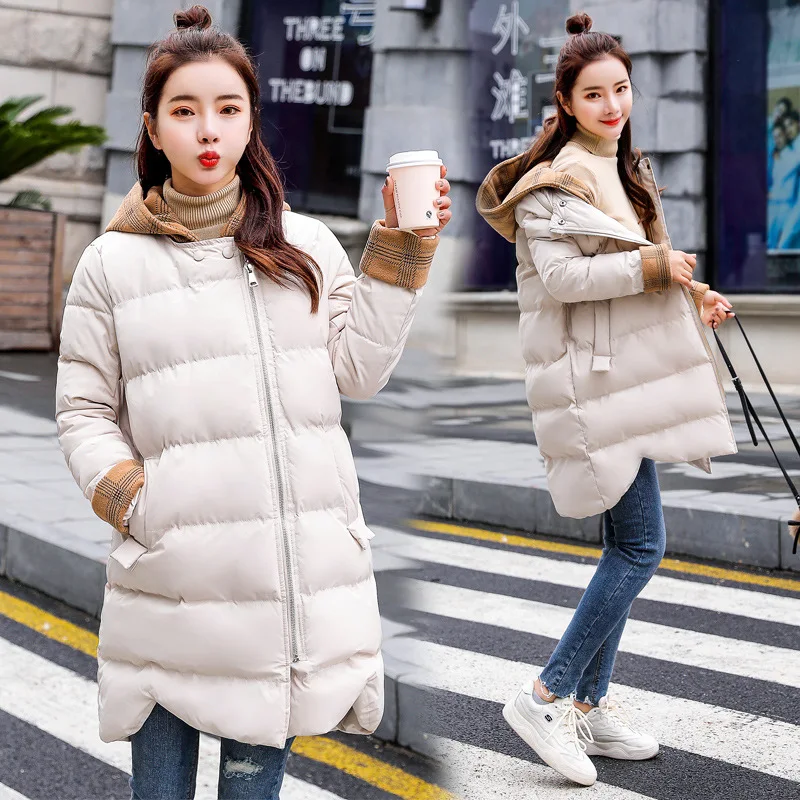 

Women's Korean-style Cotton Coat 2018 Winter New Style Mock Two-Piece Cotton-padded Jacket Hooded Lambs Wool Cotton-padded Cloth