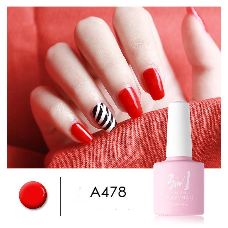 A478 MAYCHAO 36colors 3 in 1 Gel Nail Polish UV LED Gel Varnish Soak Off Nail Lacquer For Autumn Winter Long-lasting - Цвет: A478