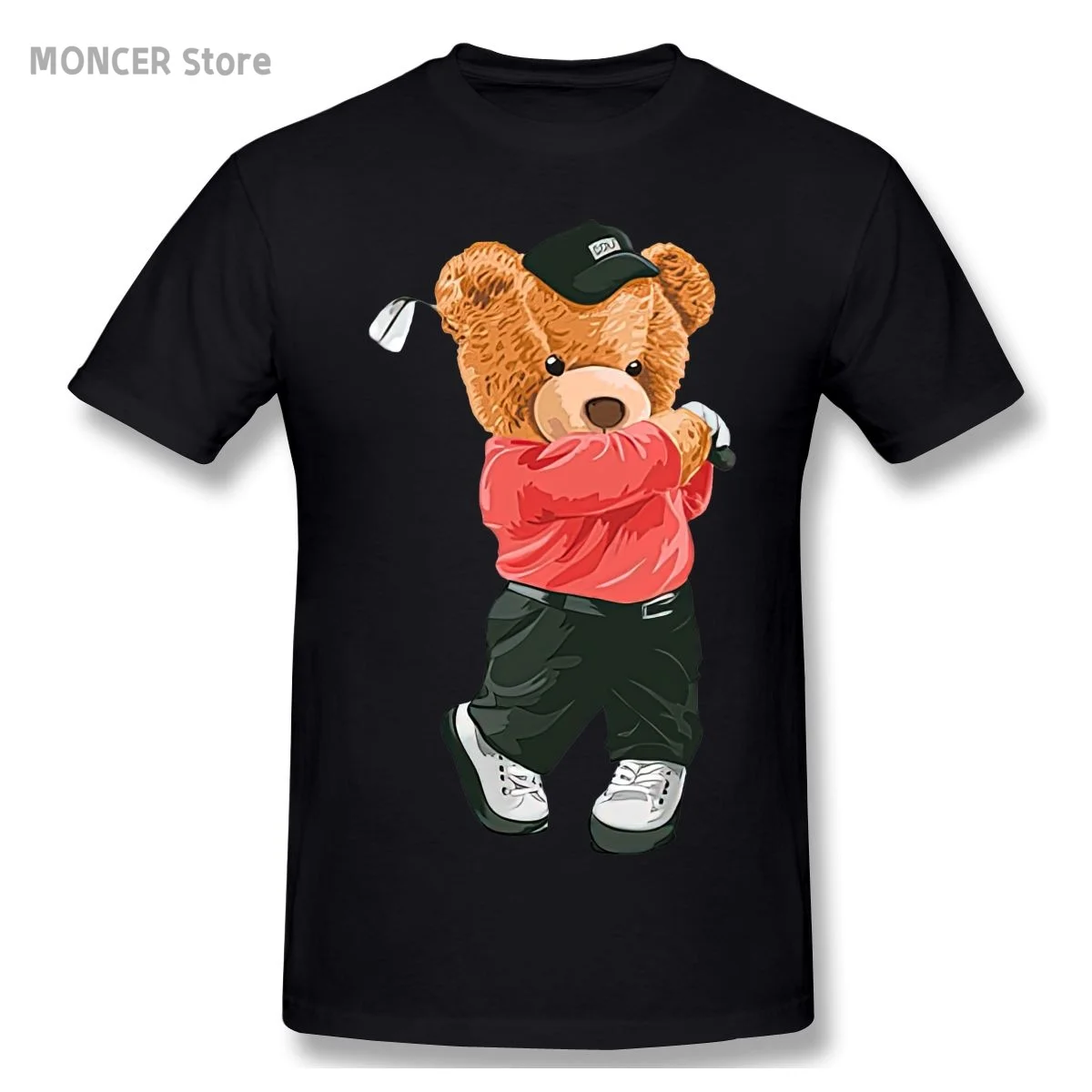 Lovely Golf Teddy Bear T Shirt Casual Man/women Tee T-Shirt Short Sleeve  Cotton Tshirt - AliExpress