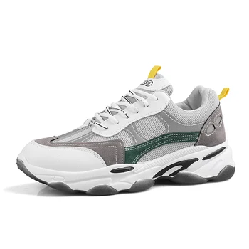 

2020 Mesh Men Sneakers Chunky Dad Shoes Casual Shoes Lace-up Lightweight Breathable Zapatillas Hombre Patcahwork Men's Shoes