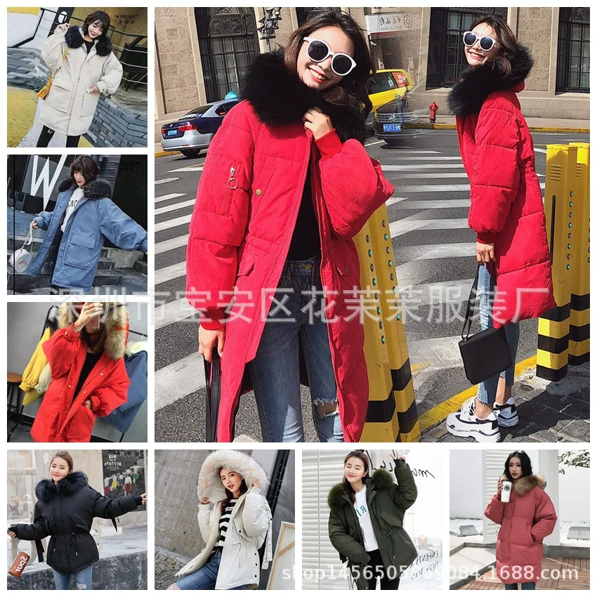 

2019 New Style down Jacket Cotton-padded Clothes WOMEN'S Coat Winter Korean-style Loose Thick Cotton-padded Clothes Mid-length C